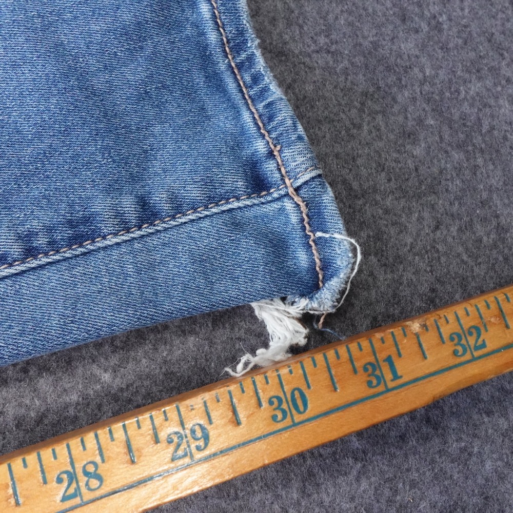 American Eagle Curvy Super High-Rise Flare Distressed Jeans Light Wash Blue - Picture 5 of 13
